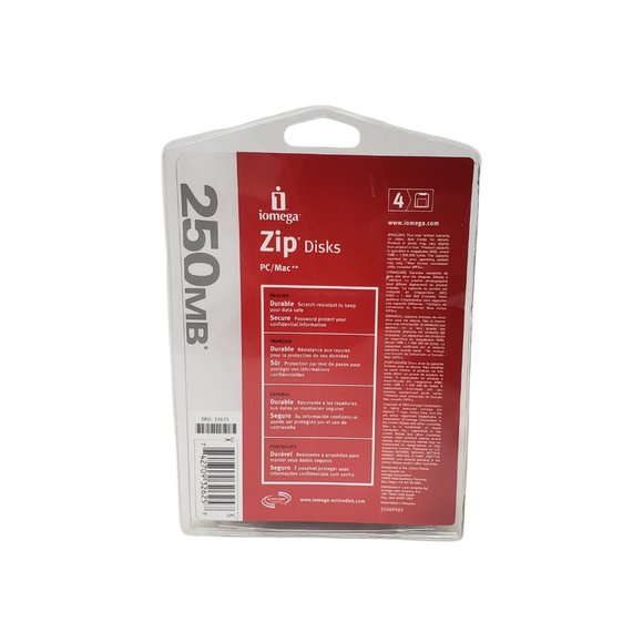 SEALED! Iomega 250MB Zip Disk (4-Pack) - Picture 2 of 2